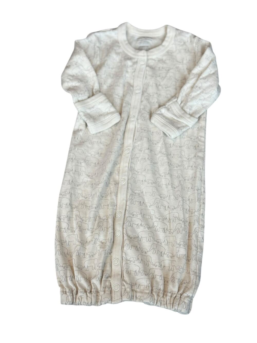 Restoration Hardware Baby & Child Elephant Print Organic Cotton Gown 0-3M